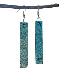 Blue sparkle dangle earrings